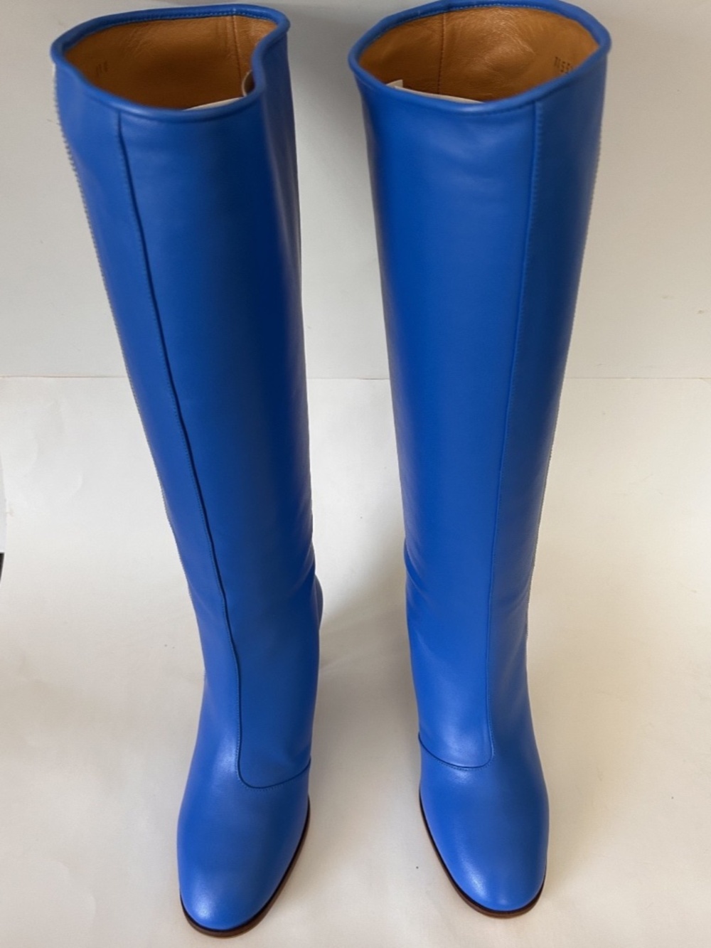 GUCCI x Adidas Blue Leather 73Mm Knee High Stripe Boots Size 9 NIB 715584 - Picture 3 of 9